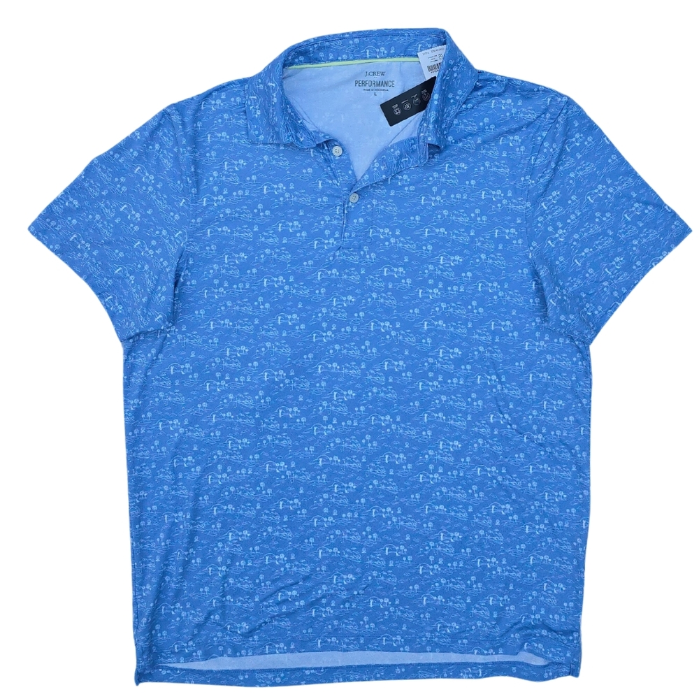 J. Crew Blue Island Golf Print Men's Polo New With Tag Tropical Style REPOSH